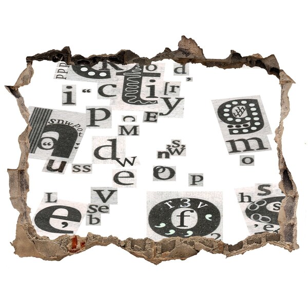 Vinilo pared rota 3d efecto realista Agujero literario en la pared