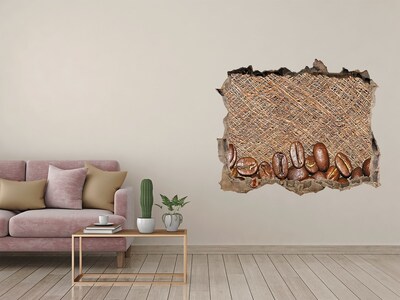 Pegatina de vinilo agujero 3d para pared Café en una pared en ruinas