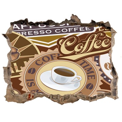 Pegatina de vinilo agujero 3d para pared El placer del café