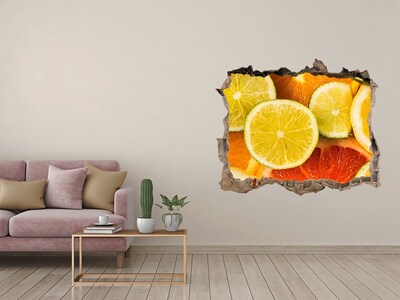 Pegatina de vinilo agujero 3d para pared Un paraíso frutal escondido en la pared