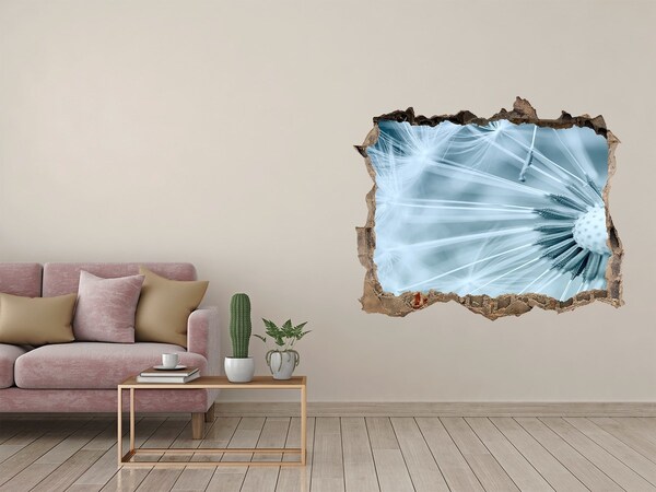 Vinilo pared rota 3d efecto realista El mundo floral detrás del muro