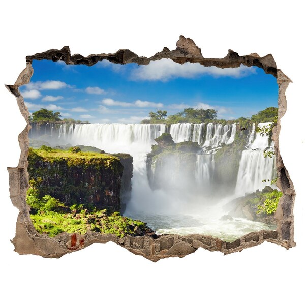 Vinilo pared rota 3d efecto realista Cataratas del Iguazú