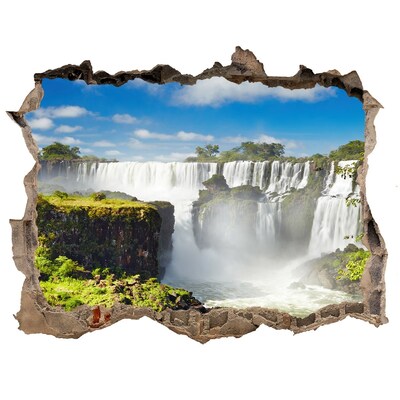 Vinilo pared rota 3d efecto realista Cataratas del Iguazú