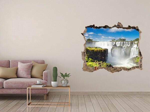 Vinilo pared rota 3d efecto realista Cataratas del Iguazú