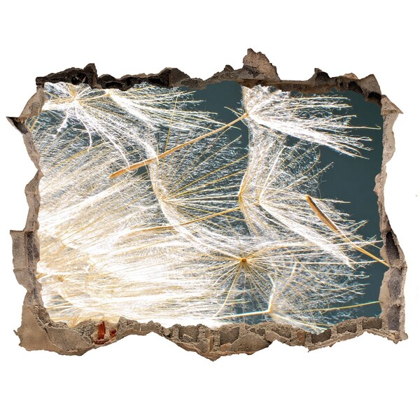 Trampantojo de pared rota efecto profundidad Un paisaje floral detrás del agujero