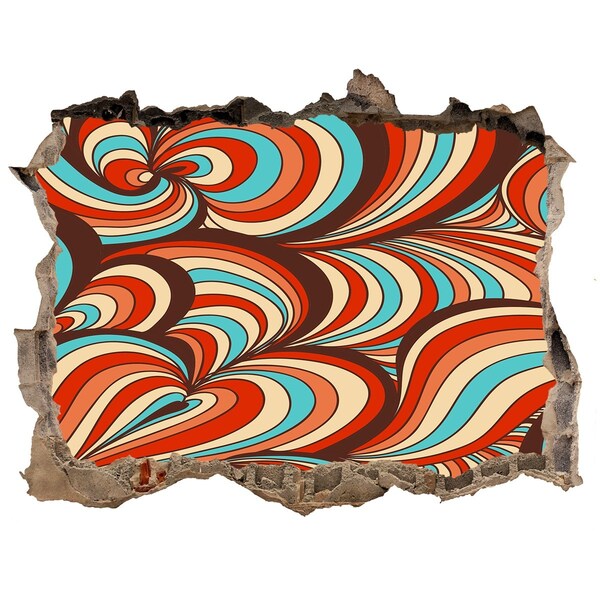 Vinilo pared rota 3d efecto realista Un remolino colorido de patrones