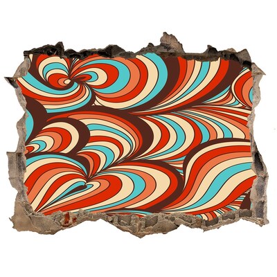 Vinilo pared rota 3d efecto realista Un remolino colorido de patrones