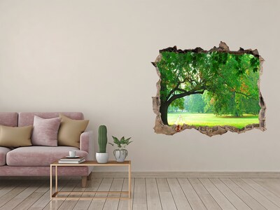 Pegatina de vinilo agujero 3d para pared Parque verde bajo el sol