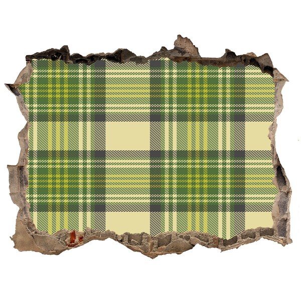 Pegatina agujero en la pared autoadhesiva Patrón de cuadros verdes