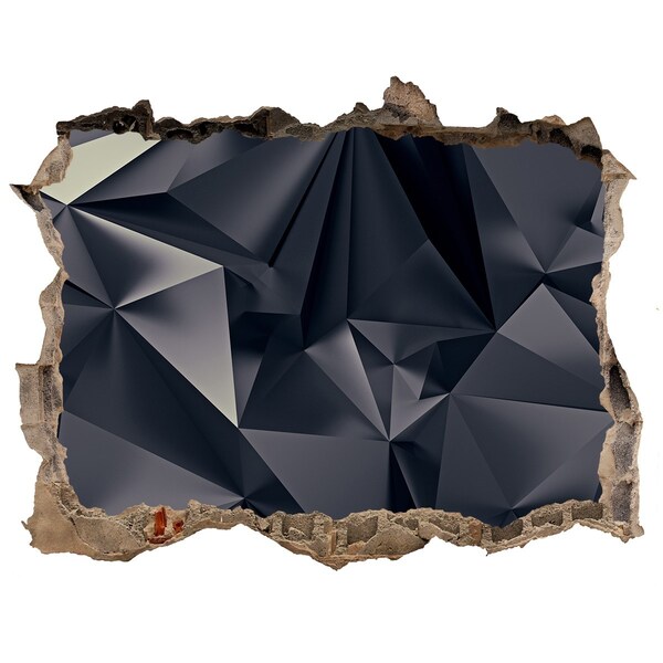 Pegatina de vinilo agujero 3d para pared Negro, profundidad geométrica