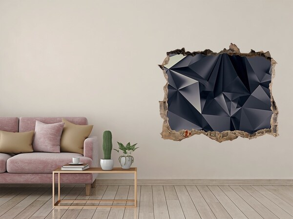 Pegatina de vinilo agujero 3d para pared Negro, profundidad geométrica