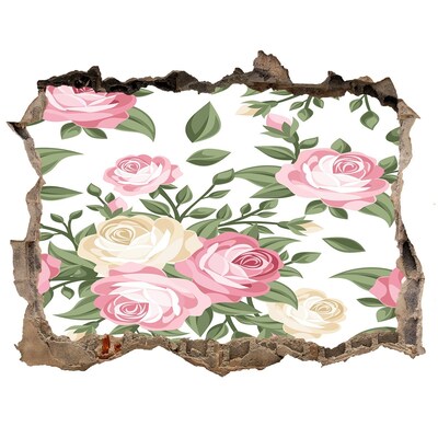 Pegatina agujero en la pared autoadhesiva Jardín de flores en un agujero en la pared