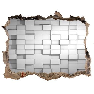 Vinilo pared rota 3d efecto realista Espacio moderno detrás de la pared