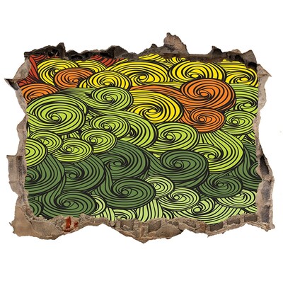 Pegatina de vinilo agujero 3d para pared Remolinos de colores en la pared