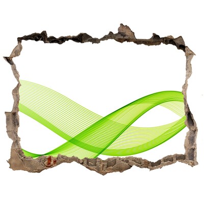 Pegatina de vinilo agujero 3d para pared Ola verde en el agujero de la pared