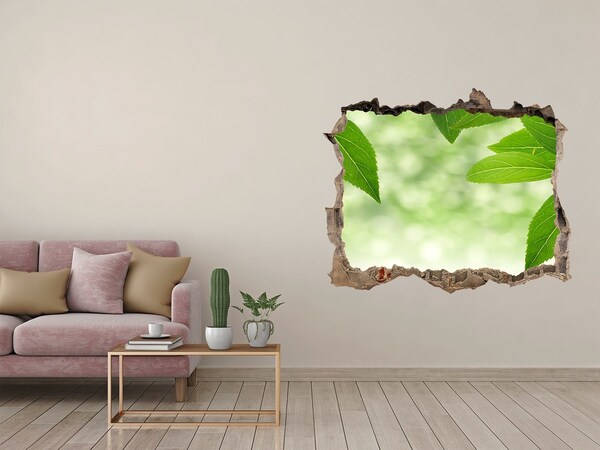 Vinilo pared rota 3d efecto realista Un oasis verde en hormigón