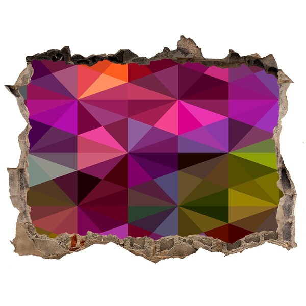 Dziura 3d fototapeta naklejka Kolorowy Witraż w Dziurze w Ścianie