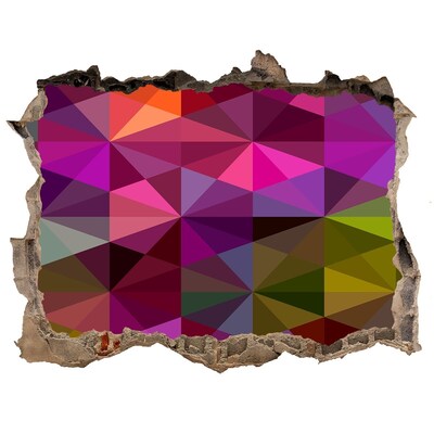 Pegatina de vinilo agujero 3d para pared Vidrieras de colores en el agujero de la pared