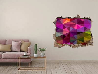 Pegatina de vinilo agujero 3d para pared Vidrieras de colores en el agujero de la pared