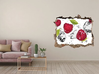 Trampantojo de pared rota efecto profundidad Paraíso de frutas con hielo