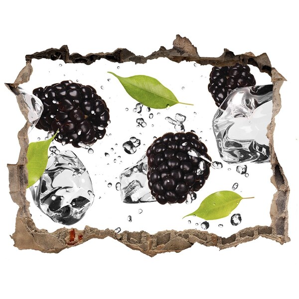 Vinilo pared rota 3d efecto realista Explosión de fruta en hormigón