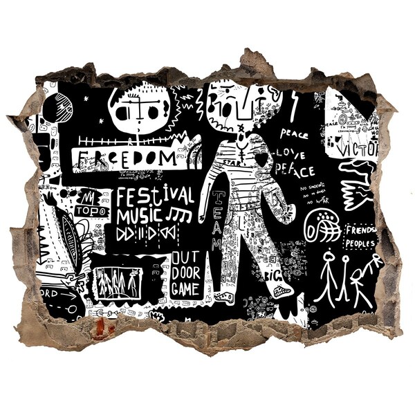 Pegatina de vinilo agujero 3d para pared Una expresión artística de libertad