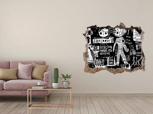 Pegatina de vinilo agujero 3d para pared Una expresión artística de libertad
