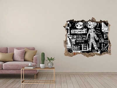 Pegatina de vinilo agujero 3d para pared Una expresión artística de libertad