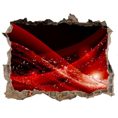 Vinilo pared rota 3d efecto realista Remolino rojo en hormigón