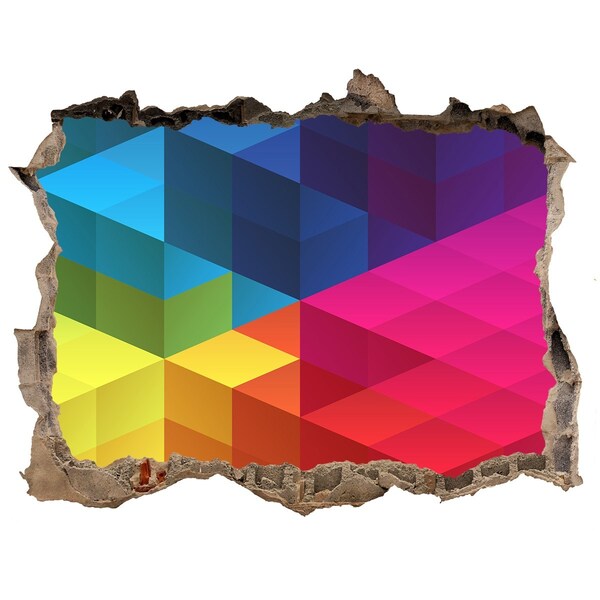 Trampantojo de pared rota efecto profundidad Ilusión colorida del espacio