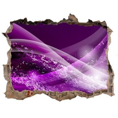 Vinilo pared rota 3d efecto realista Espacio morado en la pared
