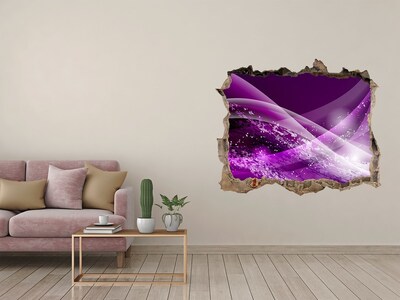 Vinilo pared rota 3d efecto realista Espacio morado en la pared