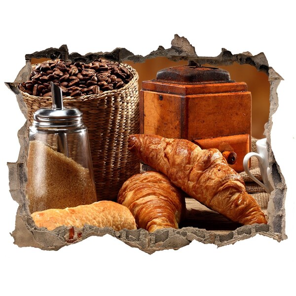 Naklejka 3D dziura okleina beton Kawiarniana uczta