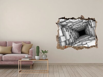 Pegatina de vinilo agujero 3d para pared El interior del laberinto del cubo