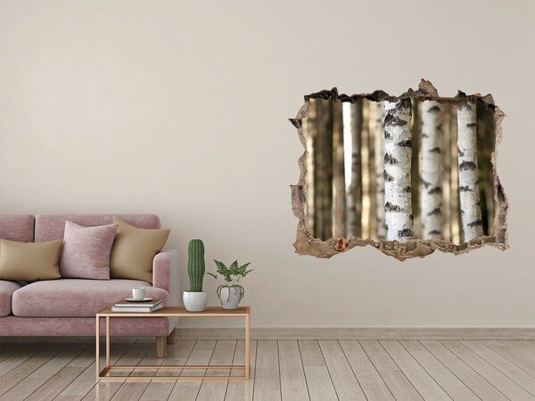 Vinilo pared rota 3d efecto realista Un oasis forestal de hormigón