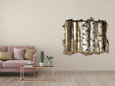 Vinilo pared rota 3d efecto realista Un oasis forestal de hormigón