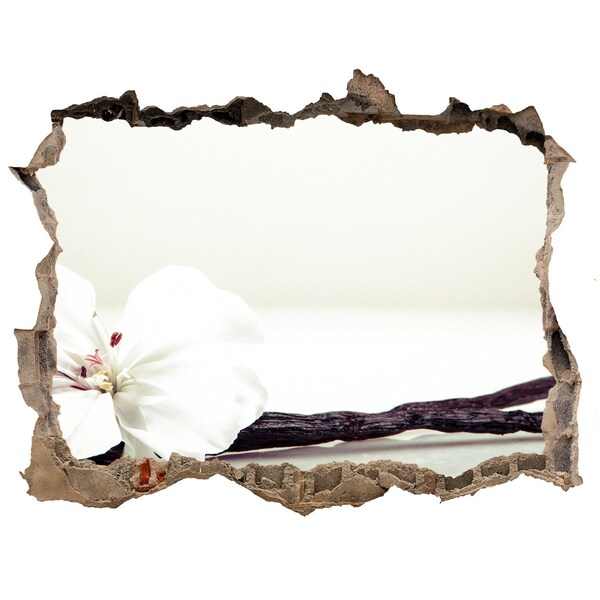 Pegatina de vinilo agujero 3d para pared Vista floral a través de la pared