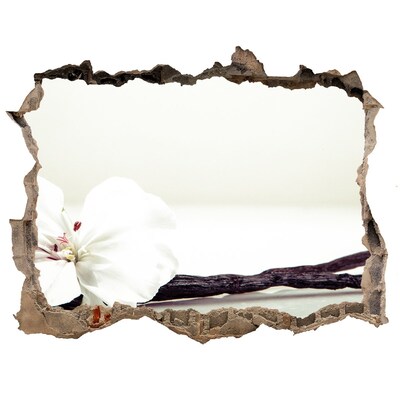 Pegatina de vinilo agujero 3d para pared Vista floral a través de la pared