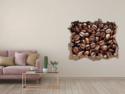 Vinilo pared rota 3d efecto realista Café en un agujero en la pared