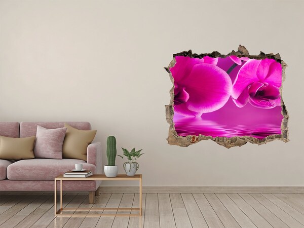 Trampantojo de pared rota efecto profundidad Un paraíso floral en tonos rosa