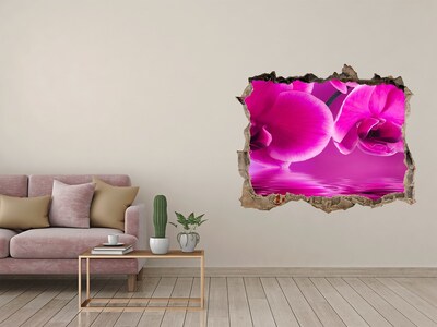 Trampantojo de pared rota efecto profundidad Un paraíso floral en tonos rosa