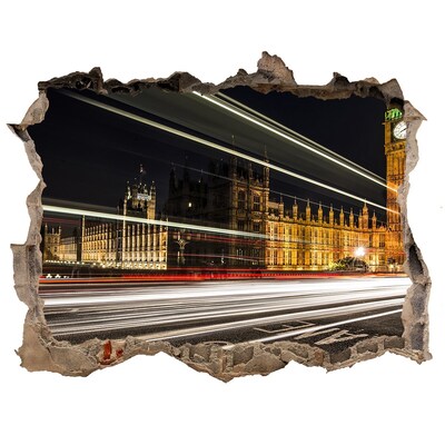 Fototapeta dziura na ścianę 3d Zabytki Londynu w nocy