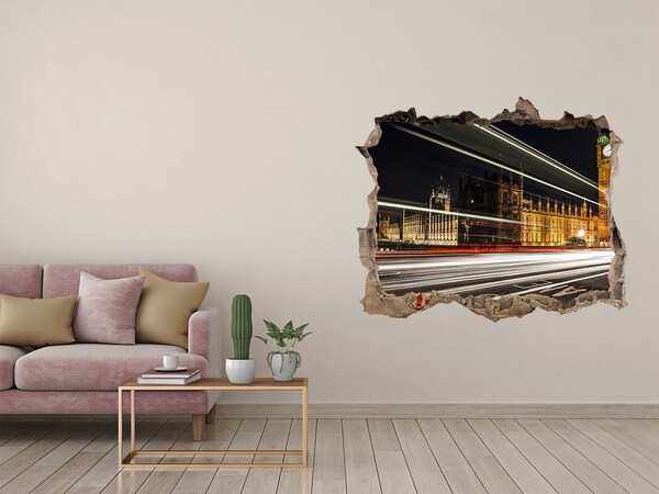 Vinilo pared rota 3d efecto realista Monumentos de Londres por la noche