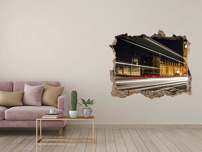 Vinilo pared rota 3d efecto realista Monumentos de Londres por la noche