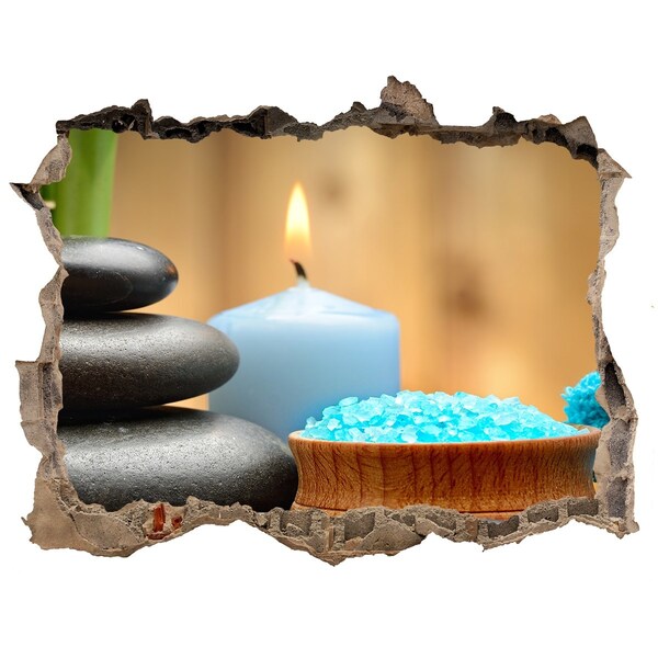 Pegatina de vinilo agujero 3d para pared Rincón de spa relajante