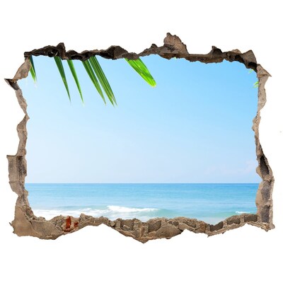 Pegatina de vinilo agujero 3d para pared Paraíso tropical junto al mar