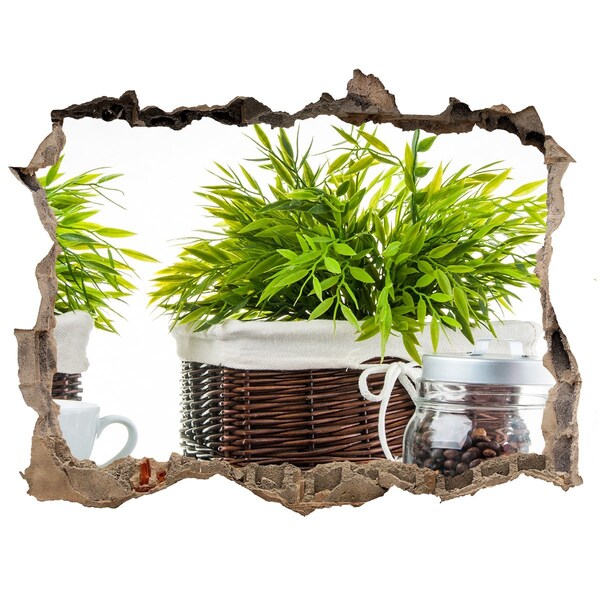 Vinilo pared rota 3d efecto realista Un oasis verde en la comodidad de tu hogar