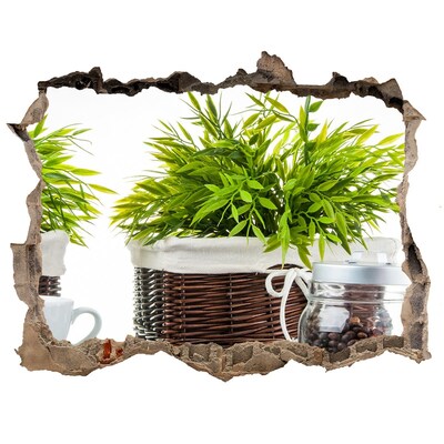 Vinilo pared rota 3d efecto realista Un oasis verde en la comodidad de tu hogar