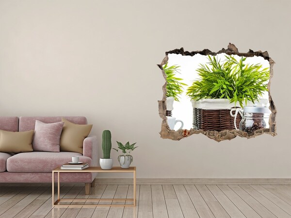 Vinilo pared rota 3d efecto realista Un oasis verde en la comodidad de tu hogar