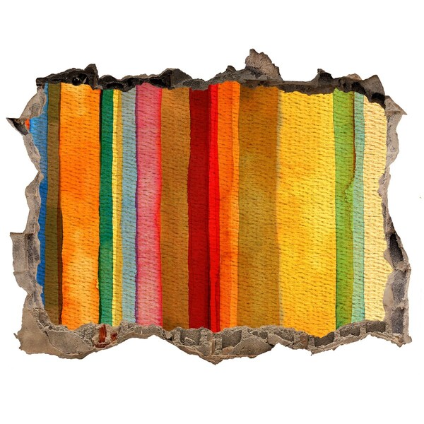 Trampantojo de pared rota efecto profundidad Rayas de colores en una pared dañada